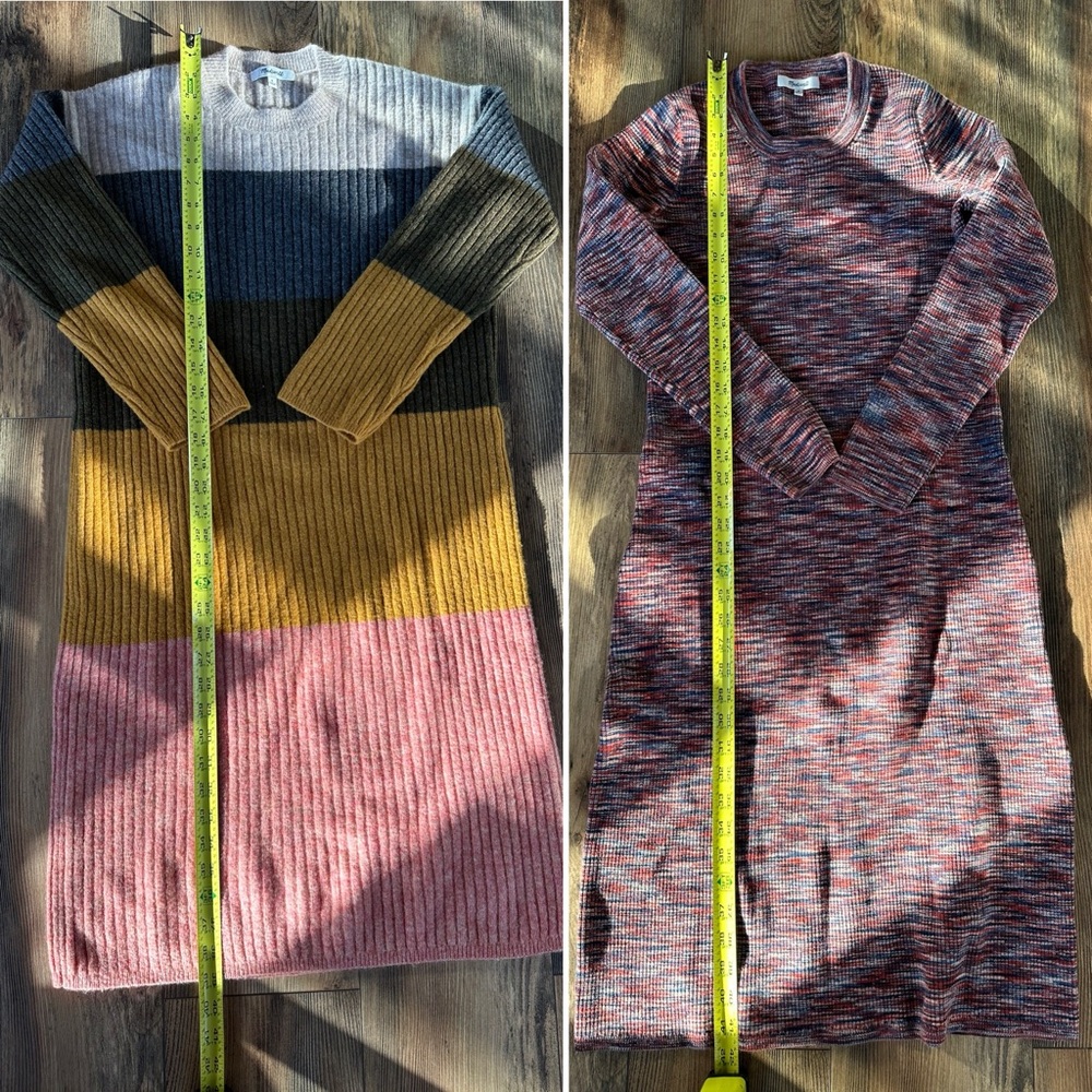 Madewell Ribbed Knit Sweater Dresses lot of 2